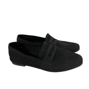 La Strada Black Knit Penny Loafers Mocassins Women Size 40/ 9 Flats Comfort